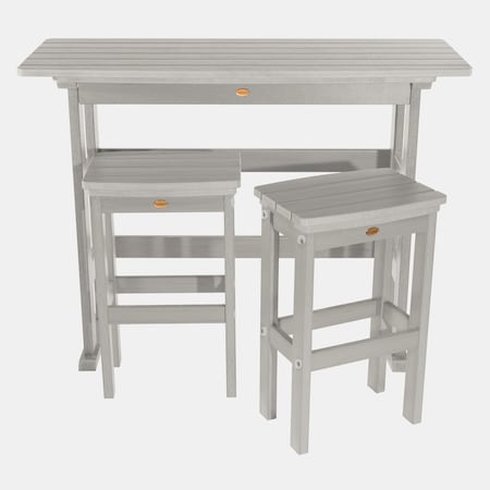 Highwood Usa Lehigh 3pc Bar Height Outdoor Patio Furniture Balcony Set AD-KITBALC2-HGR